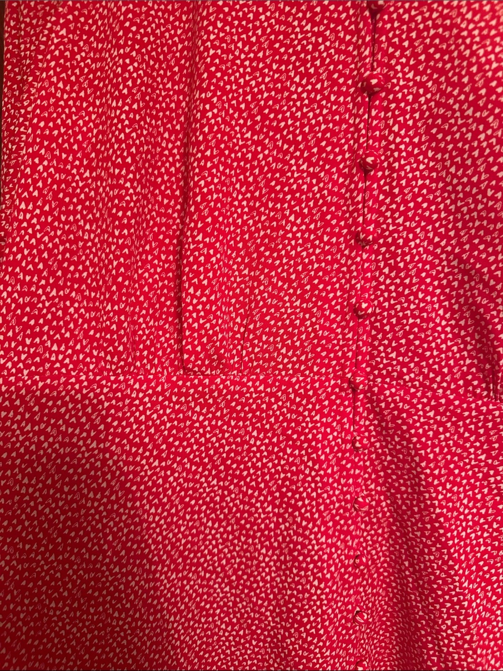 NWT LOFT Women’s Sz 10 Red and White Heart Print Button-Front Fit & Flare Dress - Picture 6 of 14